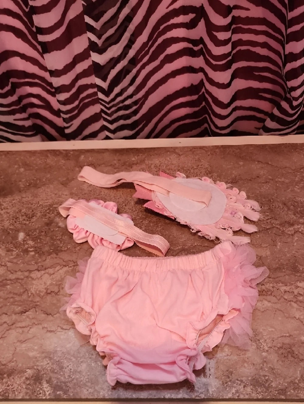 Baby Girls Pink Ruffle Bloomers & Headband Set